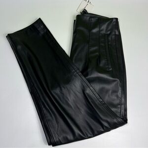 ZARA faux leather black pants size M new